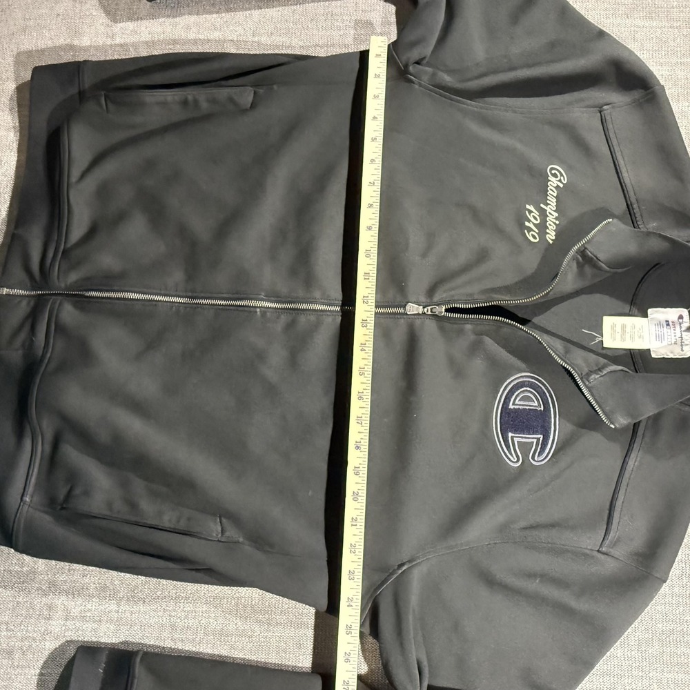Champion Jacket Mens Large Black Full Zip Track 1919 Big C Logo Athletic - Picture 5 of 7